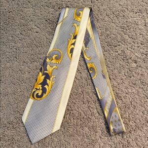 Elegant Gray and Gold Men's Tie